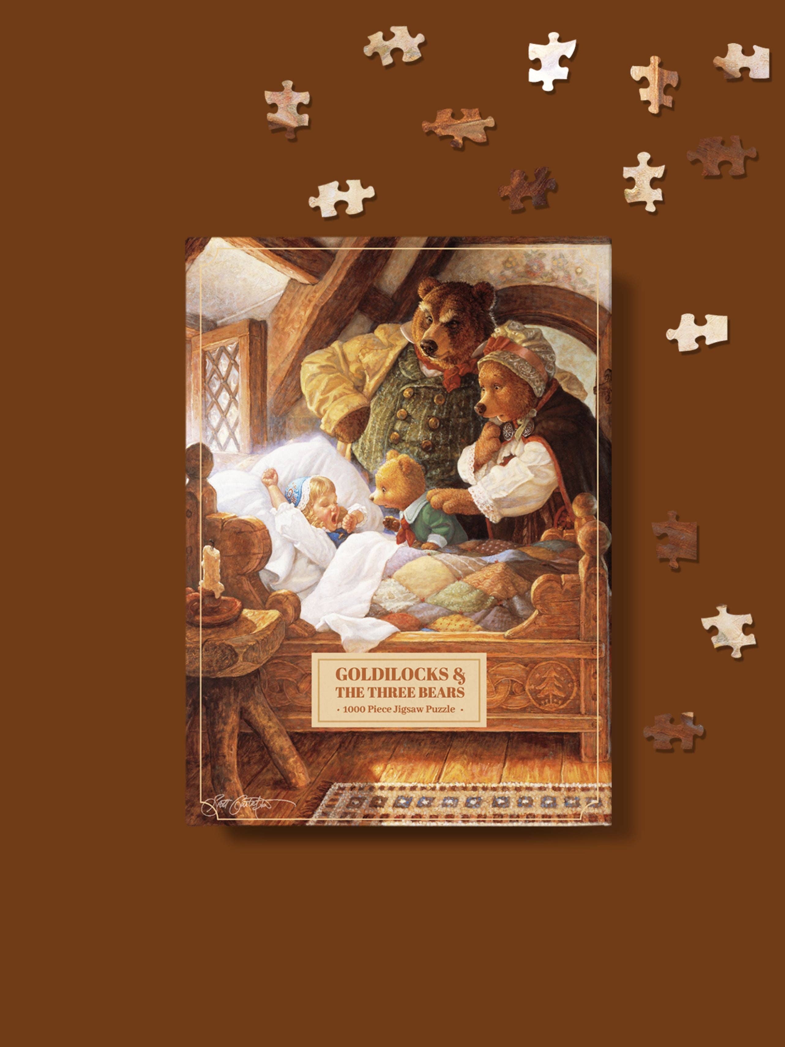 The Puzzle Theory - Wholesale Puzzel - Volwassene - Scott Gustafson Goudlokje en de Drie Beren - Puzzel van 1000 Stukjes1