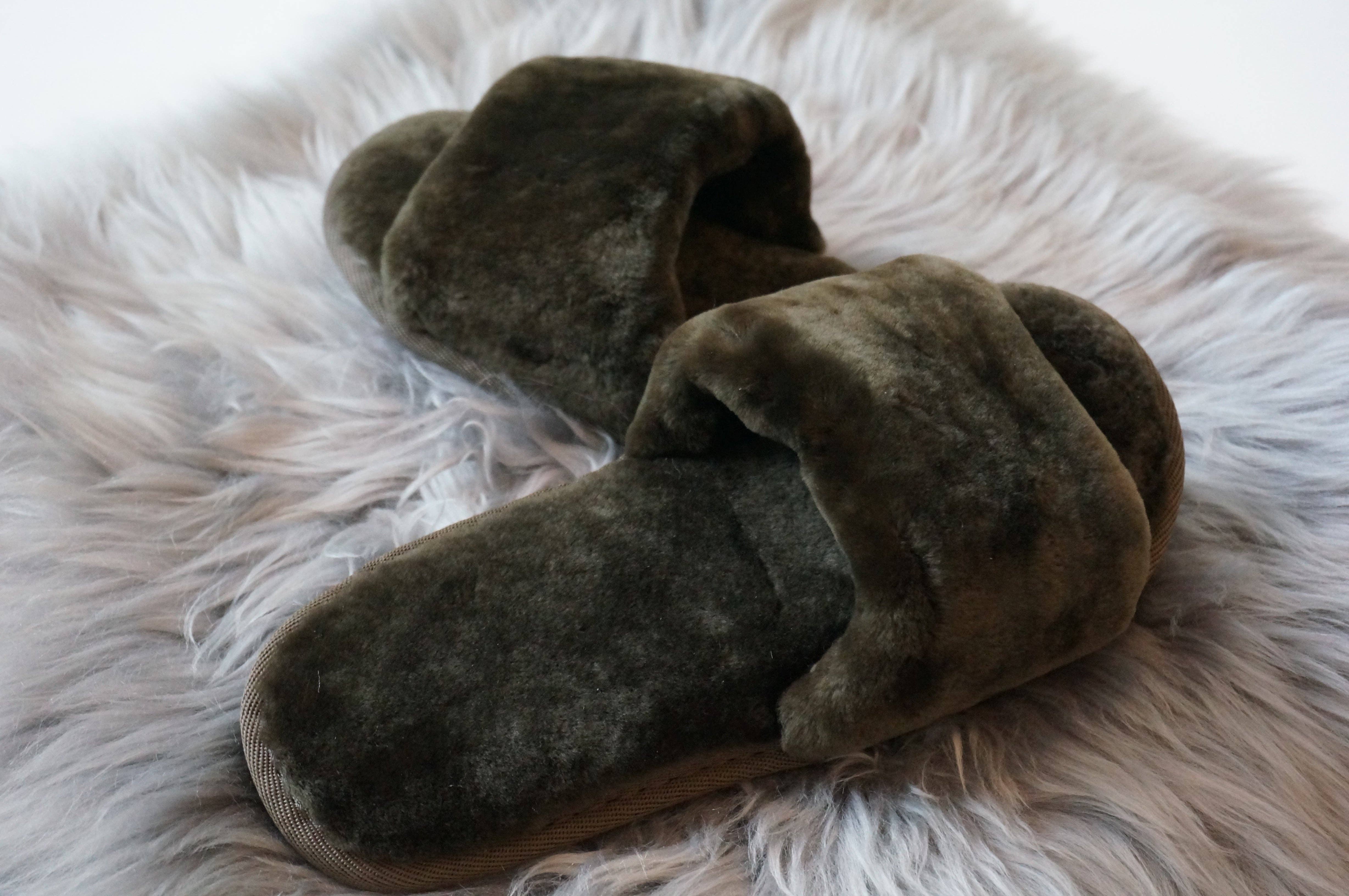 SHEEPSKIN ELITE - Wholesale Slippers - Women's - Sheared Sheepskin Slippers - Dark Green (Women's Sizing)4