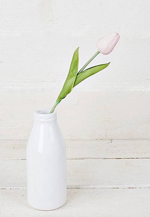 Impressive Enterprises, Inc. - Wholesale Artificial Flowers - 75436 - 15inL real touch Tulip Bud Stem-LT Pink2
