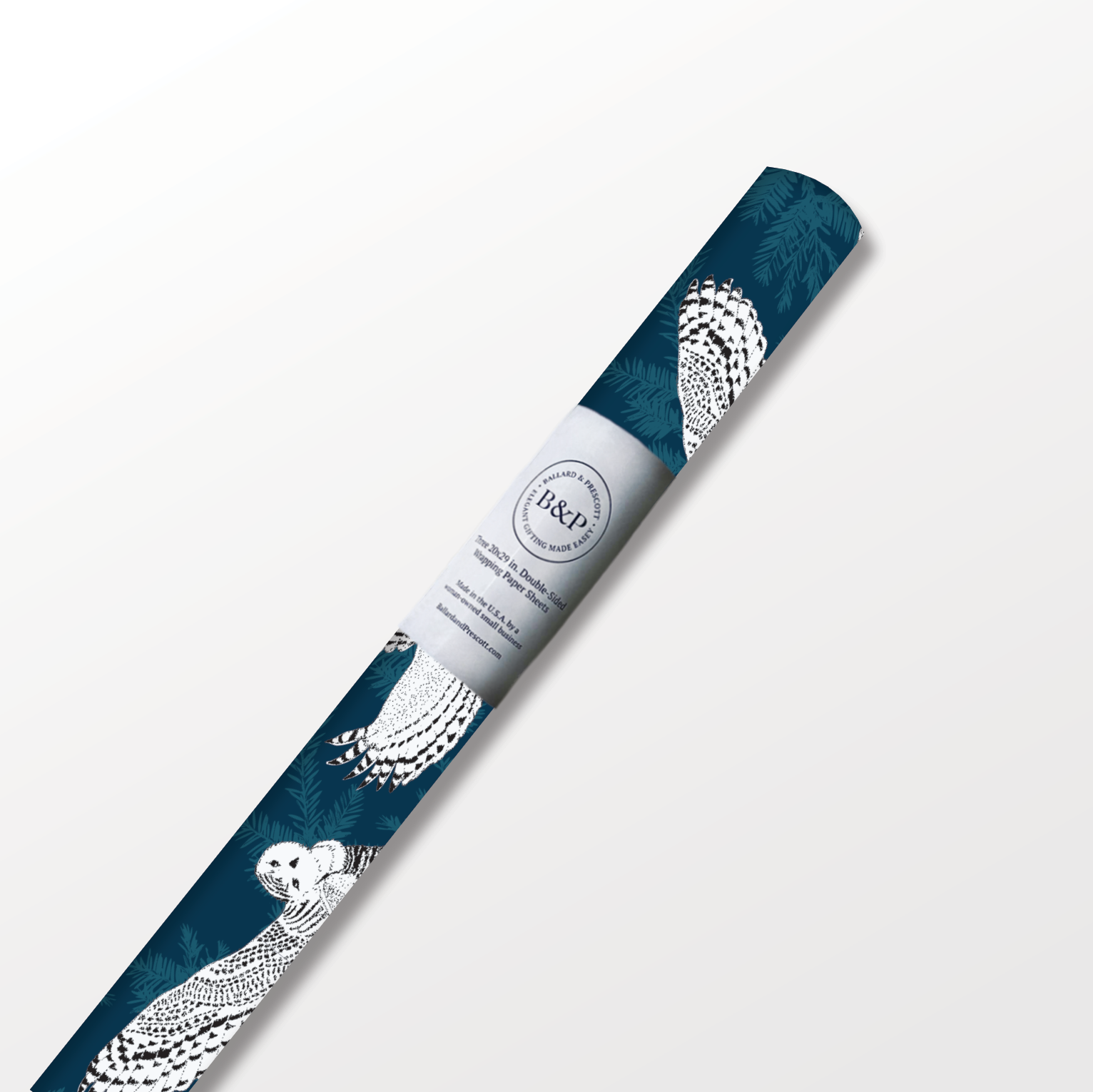 Ballard & Prescott - Wholesale Flat Wrap - Snowy Owl Wrapping Paper0