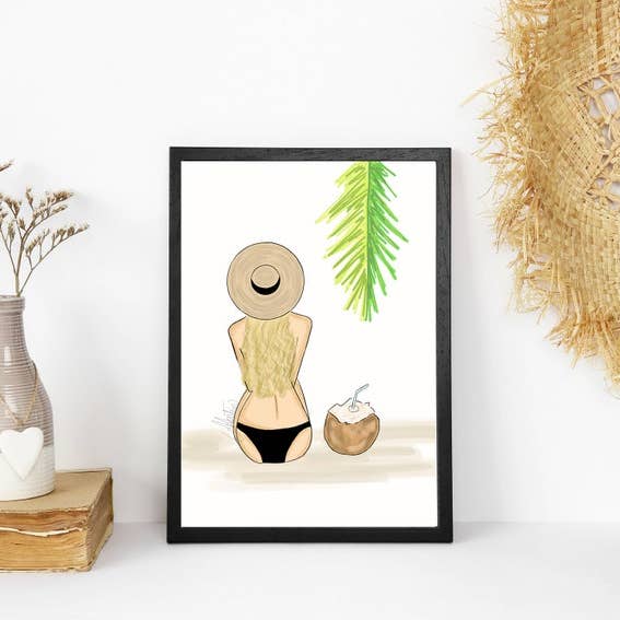 Just a Little Beachy, arte de pared de playa, ilustración de playa para venta al por mayor de PLTStudio