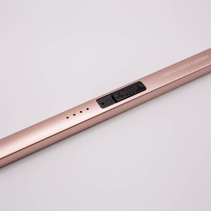 Linden Candle Company – wholesale Lighter – Rose Gold Electric Flameless Rechargeable Lighter2