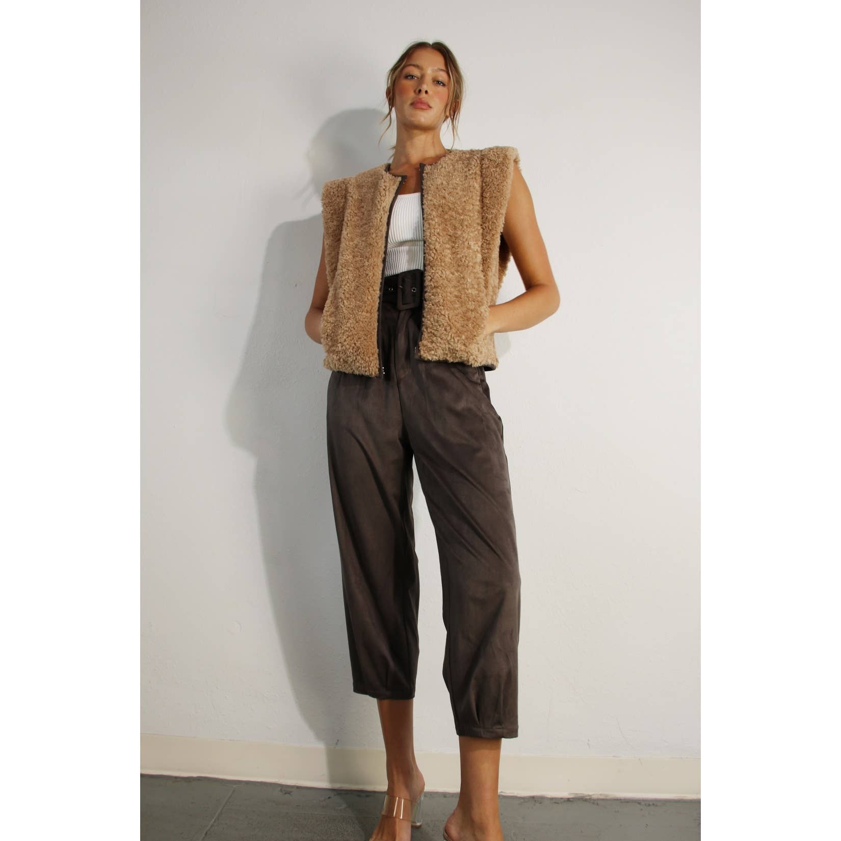 BROWN SUEDE PANTS for wholesale on Faire8