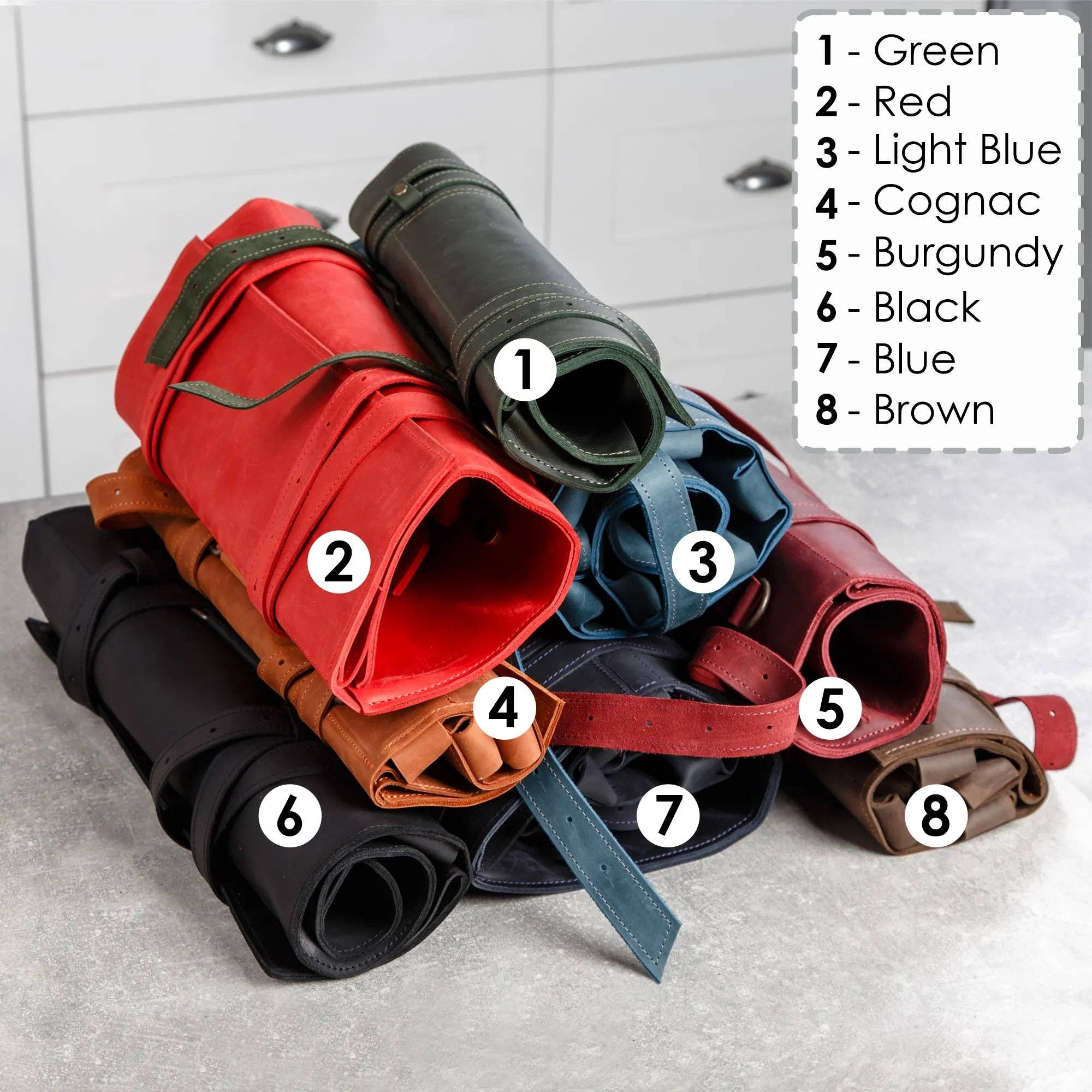 Pikore - Wholesale Kitchen Storage/Organizer - Leather Knife Roll Bag10