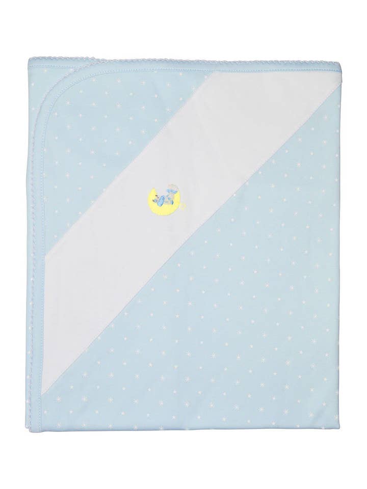 Couverture en coton pima pour bébé garçon La vache sur la lune pour la vente par Baby Threads