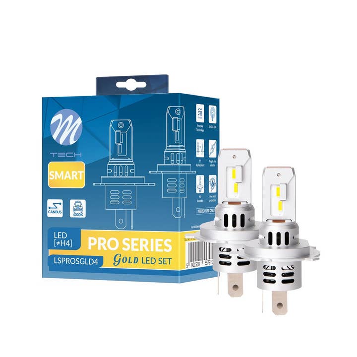 S&U FairTrade UG - Wholesale Light bulb/puck - LED SET M-TECH PRO SMART GOLD SERIES H4