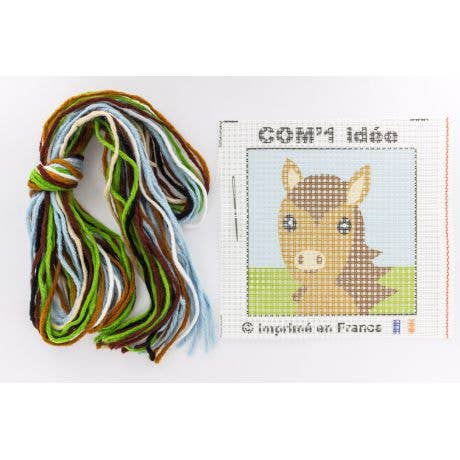 Com'1 Idée - Wholesale Embroidery/Cross Stitch Supplies - Sudan canvas kit | Jumper un amour de cheval3