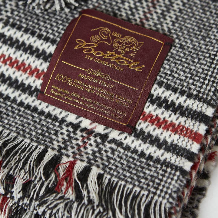 Bottoli - Wholesale Throw Blanket - Plaid elegance - 100% Virgin Merino Wool - Prince of Wales3