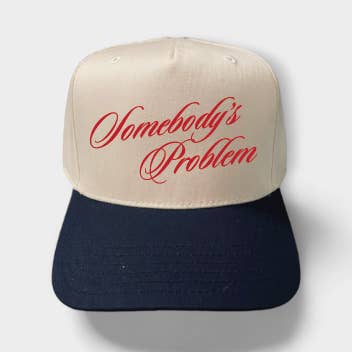 Somebody's Problem Classic Trucker Hat | Natural/Navy for wholesale by Happi Style