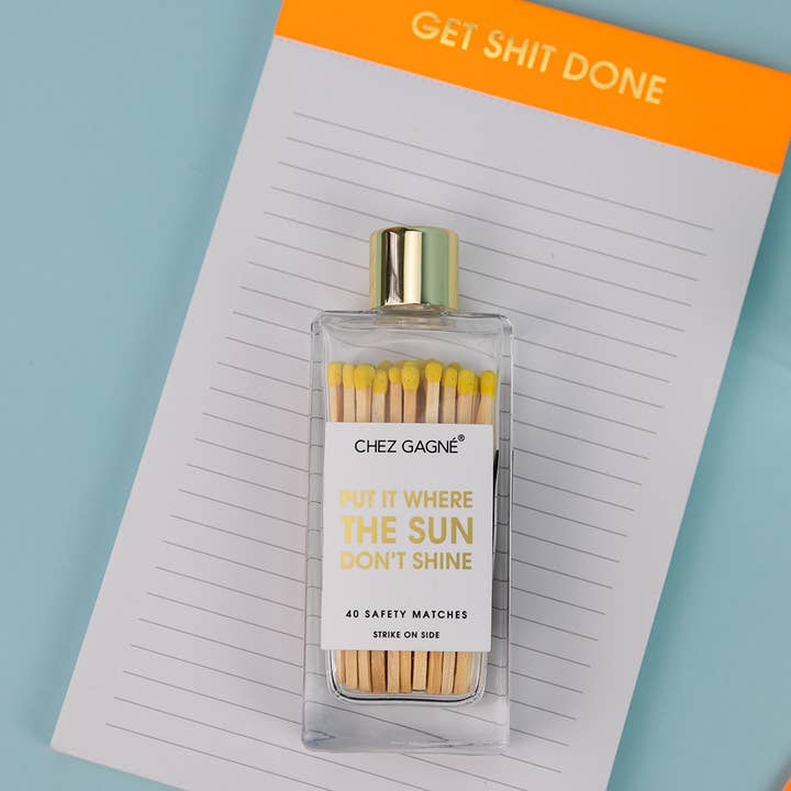 Chez Gagné - Wholesale Notepad - Get Shit Done Notepad - Lined Notepad - Perforated Sheets - Orange