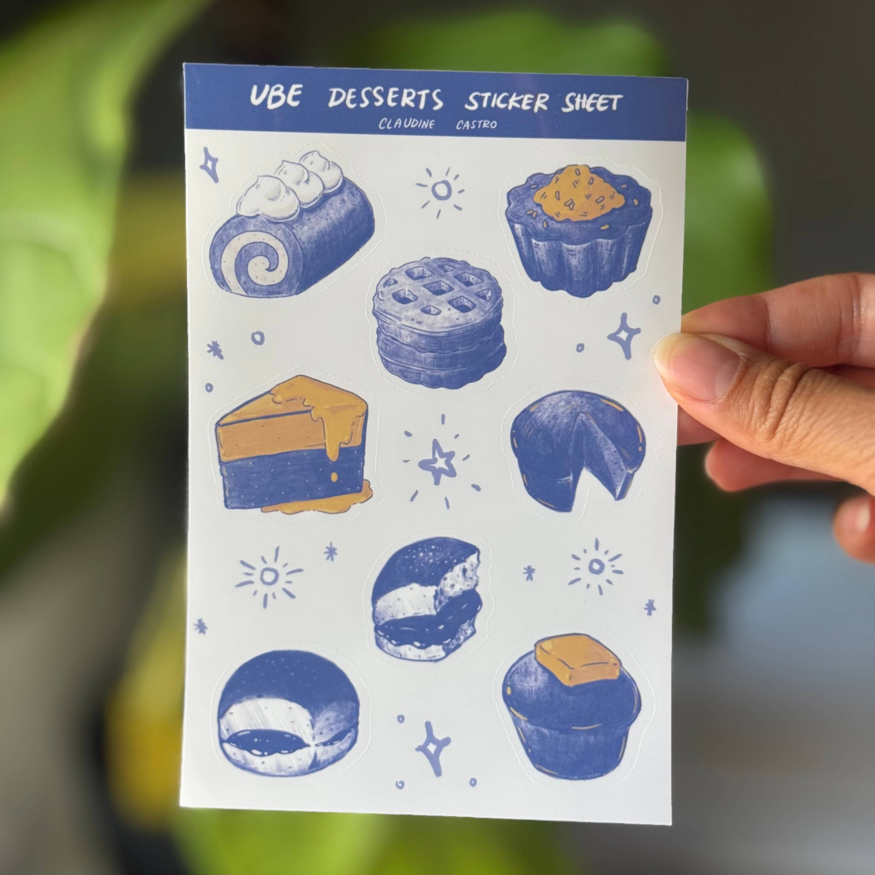 Ube Desserts Vinyl Sticker Sheet, Cute Filipino Art for wholesale by Claudine Castro Art