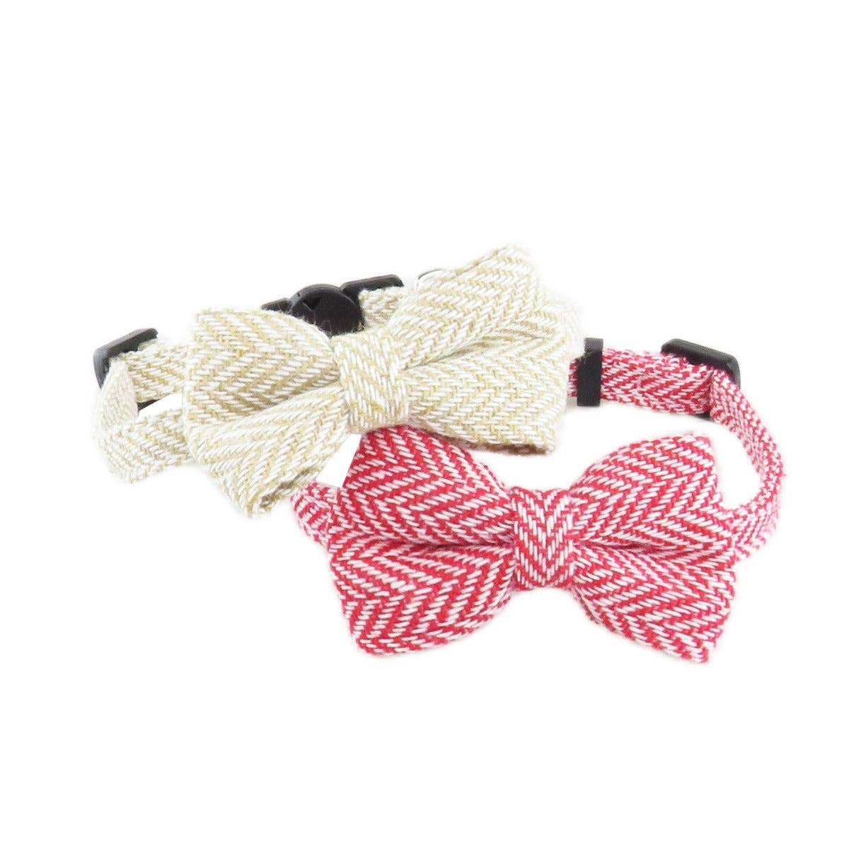 Cheerhunting - Vente Collier – chat - Mokka – Collier pour chat avec nœud papillon en chevrons10