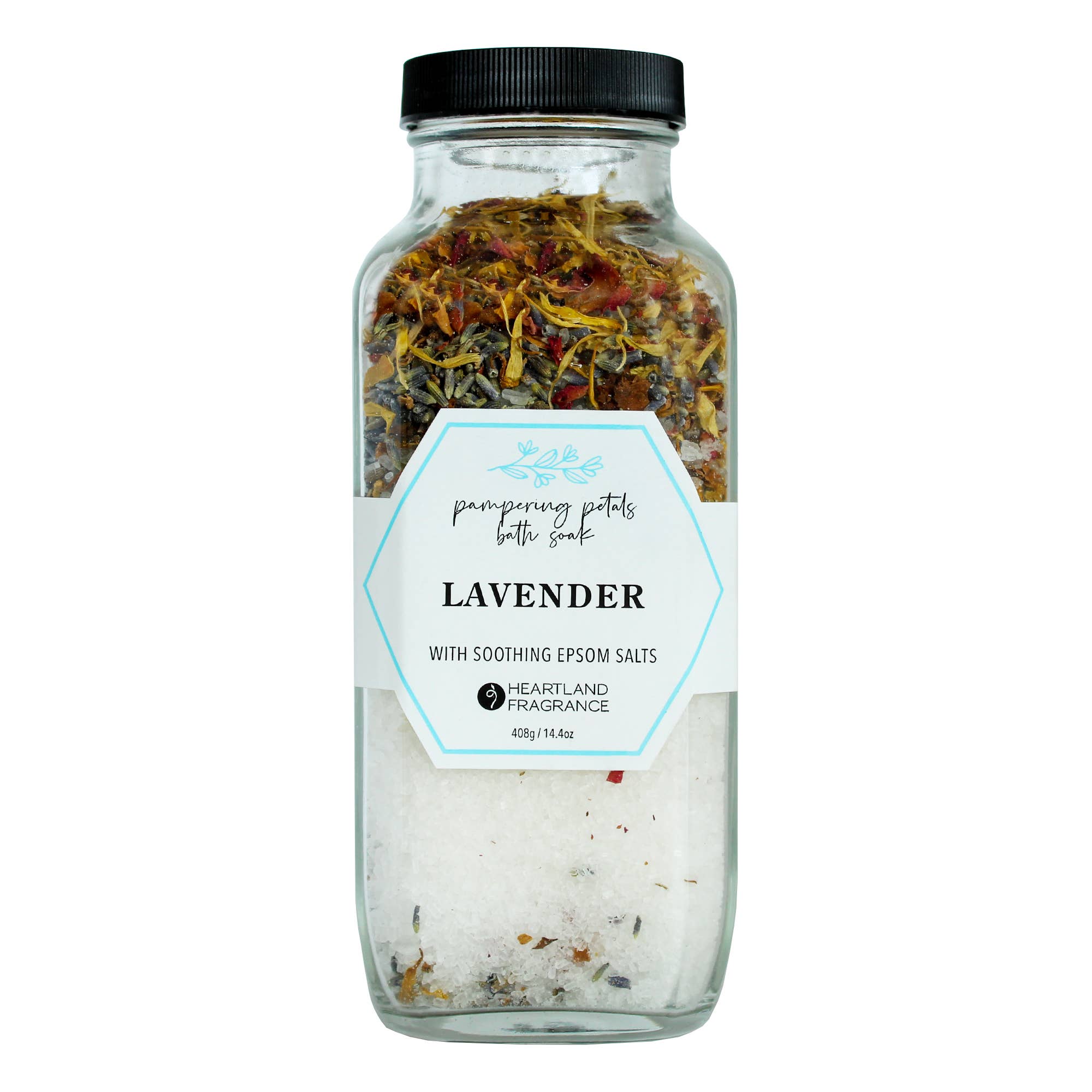 Heartland Fragrance - Wholesale Bath Salts - Pampering petals Lavender soaking Salts0