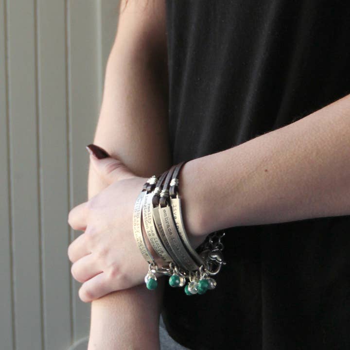 Chocolate Brown Inspirational Quote Bracelet for wholesale by bel monili ™