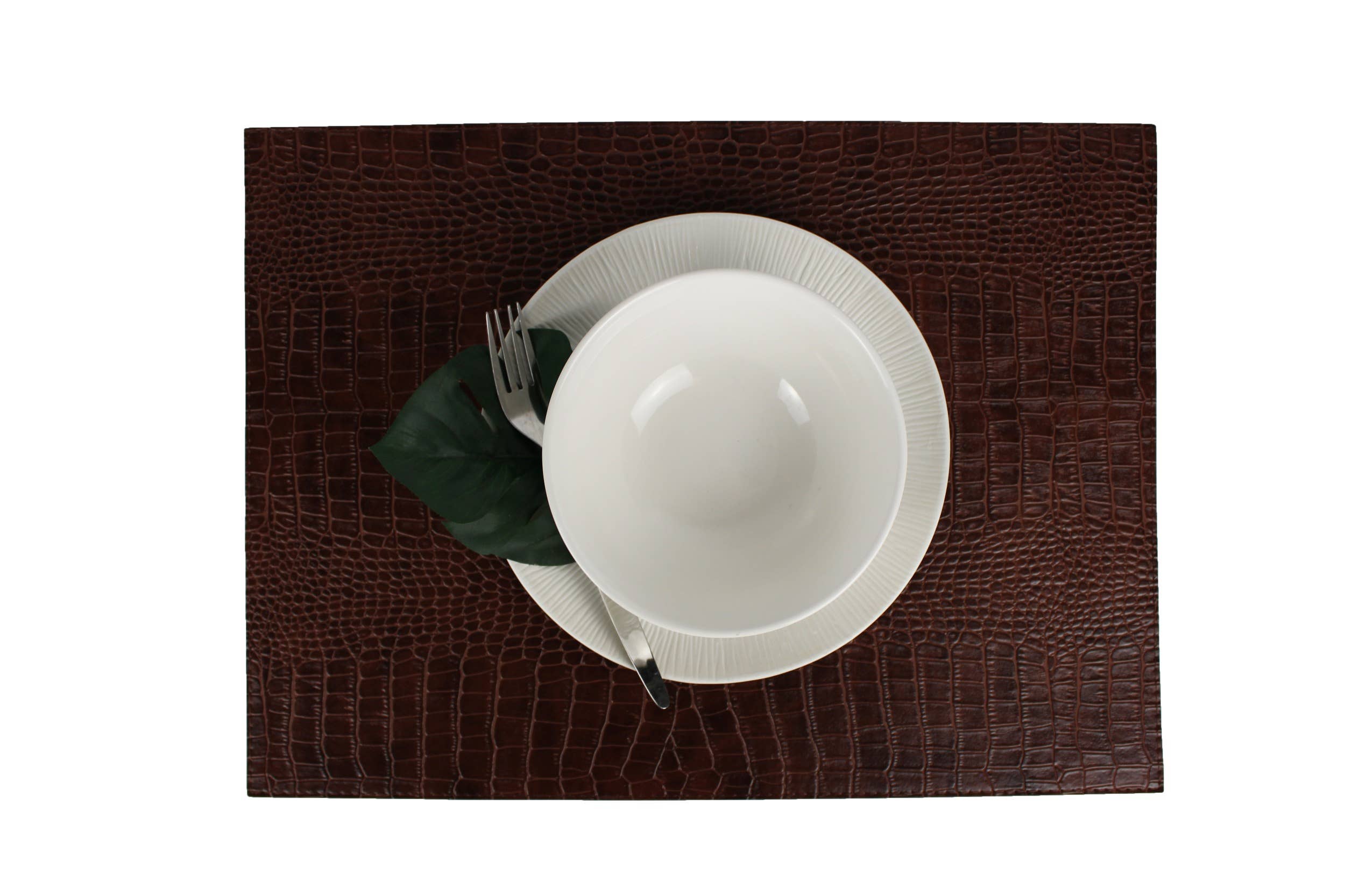 Signature Home Collection GmbH - Wholesale Placemat - Set van 6 rechthoekige placemats in krokodillenprint, licht- en donkerbruin2