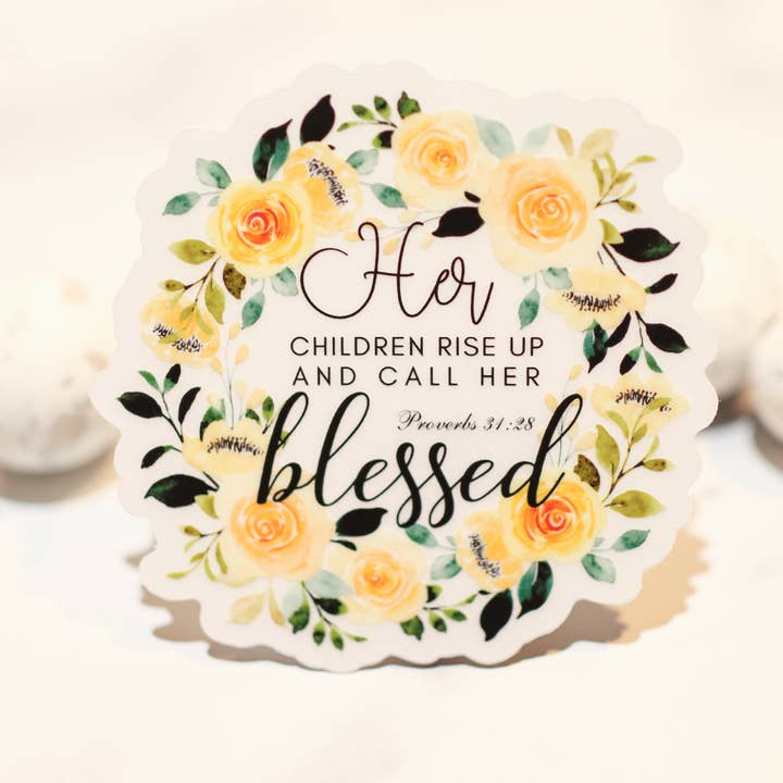 Savannah and James Co – Großhandel Aufkleber – Her Children Rise Up Christian Clear Vinyl-Aufkleber, 7,6 cm