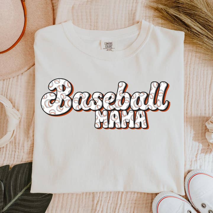 Maglia a manica corta Baseball Mama Comfort Colors per la vendita all'ingrosso da parte di Dockery Corporation