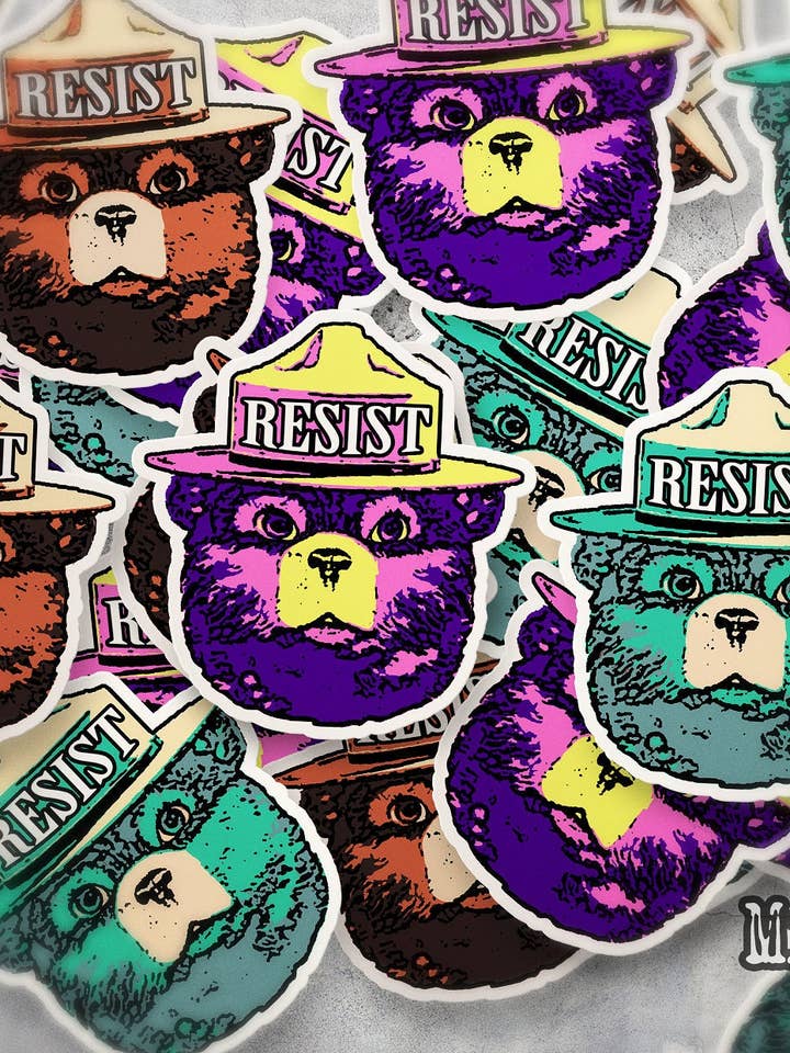 Autocollant en vinyle - Resist (plusieurs couleurs au choix) - Bouteille d'eau pour ordinateur portable, agenda Bujo, imperméable, mat ou holo pour la vente par Misty Figs