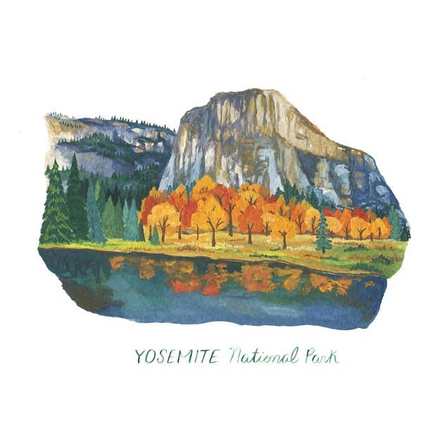 Yosemite Autumn Print for wholesale by Erin Vaughan Illustration