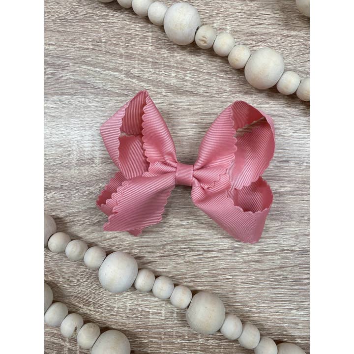 The Hair Bow Company - Vente Nœud pour cheveux – enfant - Nœuds festonnés classiques - Pince crocodile - 11,4 cm