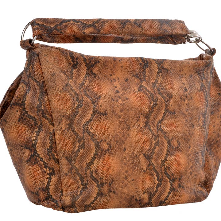 Malika Genuine Embossed Leather-Convertible Bag. for wholesale by Lily Genazzini