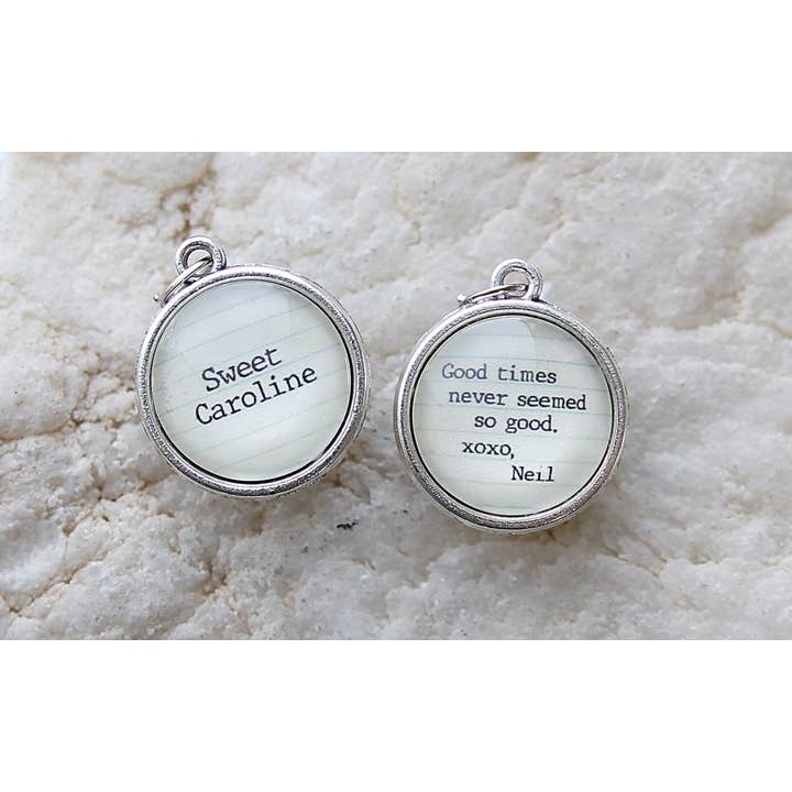 Sweet Caroline XO Double Sided Round Charm for wholesale by Jennifer Dahl Designs LLC