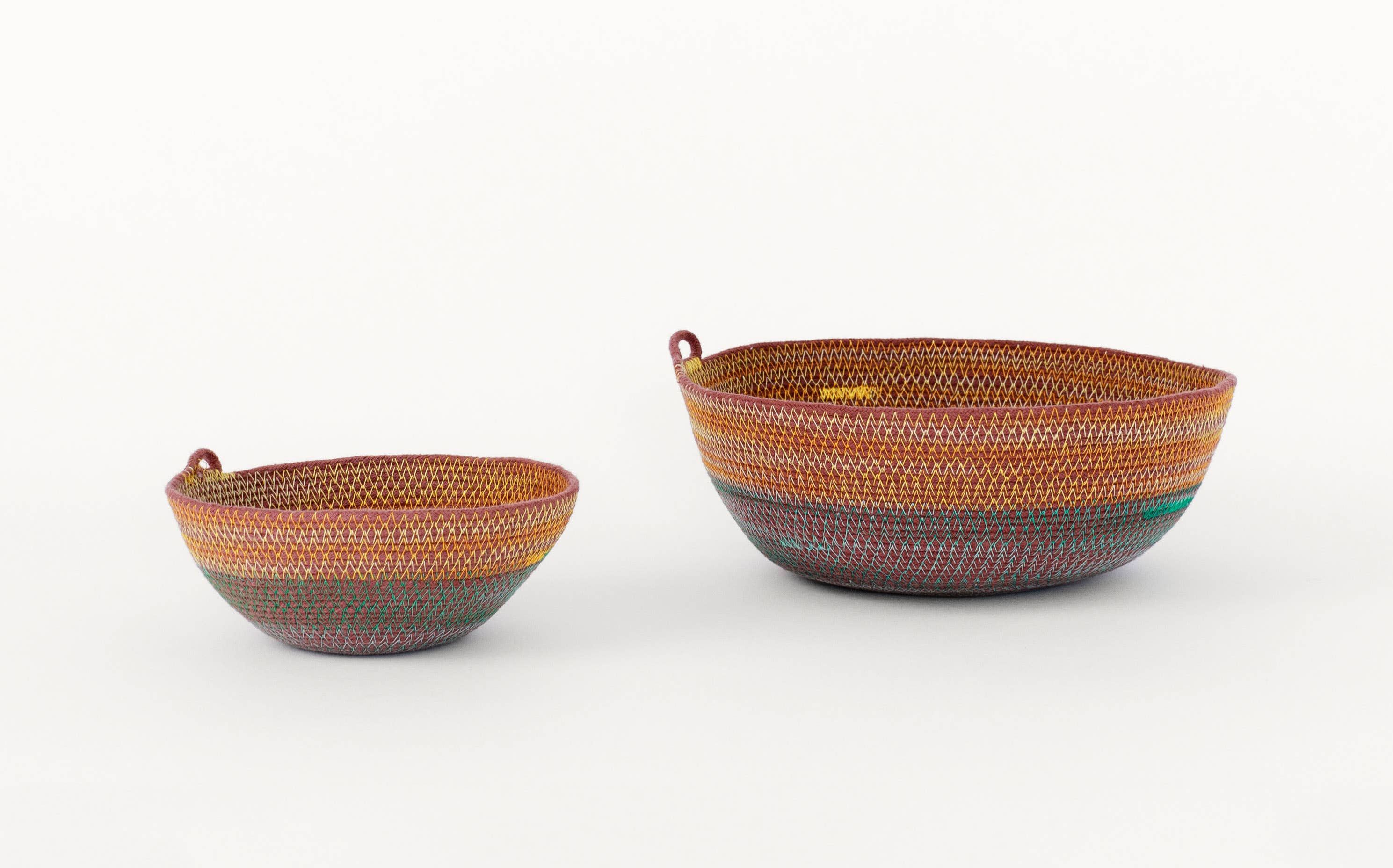 MOkun – wholesale Dekorativ tallrik/fat/skål – Teal och Marigold Rope Bowl0