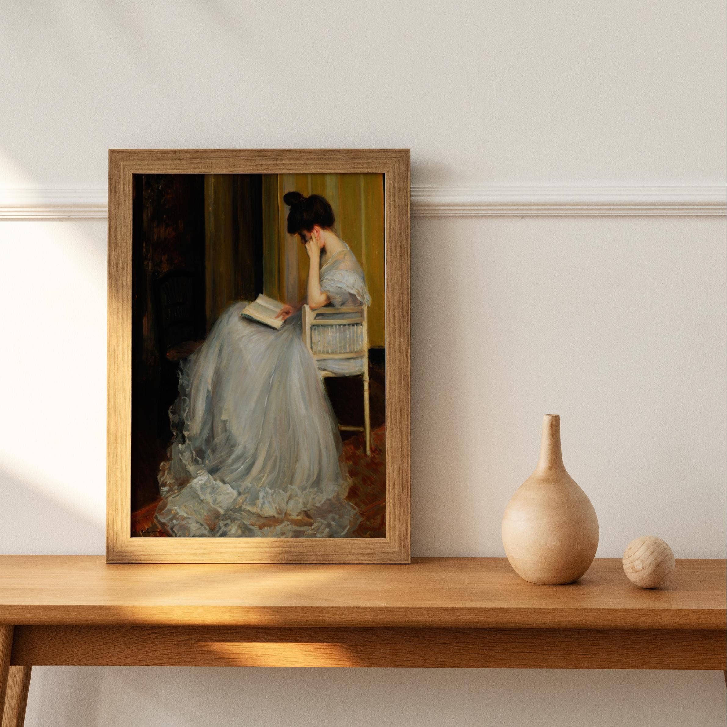 Knot & Soul – Großhandel Kunstdruck – Lesende Frau im Vintage-Porträt1