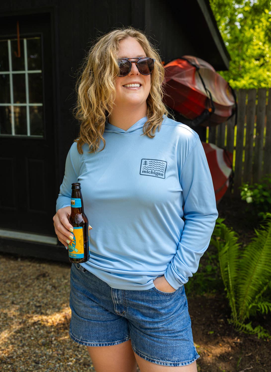Stuck on Michigan - Vente Sweat à capuche – unisexe - Hoodie de performance Michigan King Salmon UPF 50+1