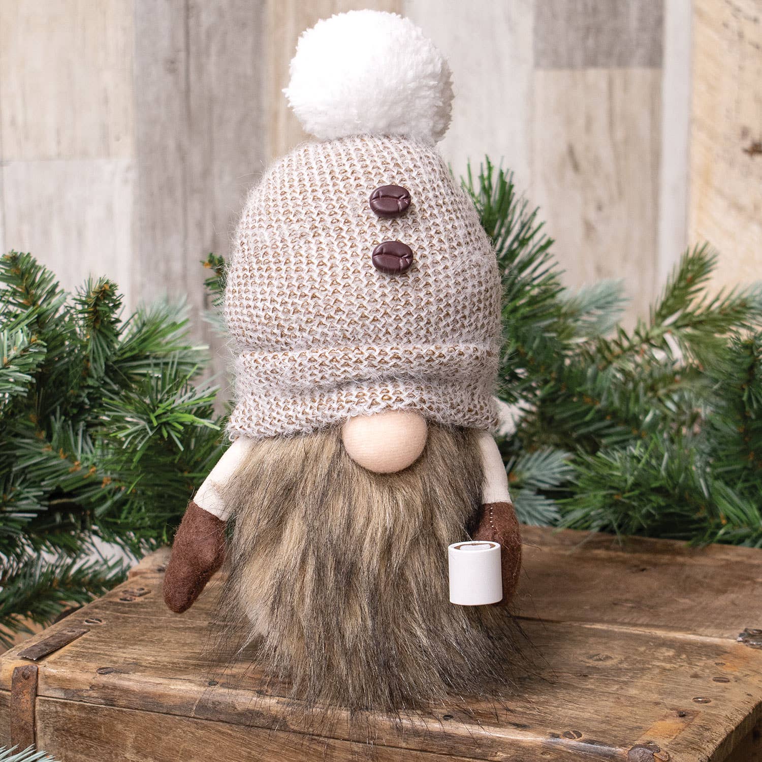 Bright Ideas - Wholesale Christmas Decoration - Standing Coffee Bean Gnome with Cup1