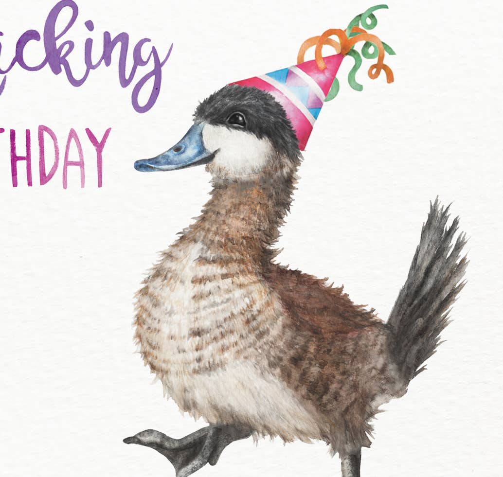Citrus Bunn - Wholesale Birthday Card - Quacking Birthday - Ruddy Duck British Bird Greetings Card3