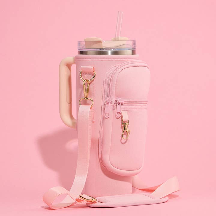 Sensibling Corp. - Wholesale Crossbody Bag - Women's - Plain Tumbler Carrier Holder Chevron Pattern Strap Crossbody Bag15