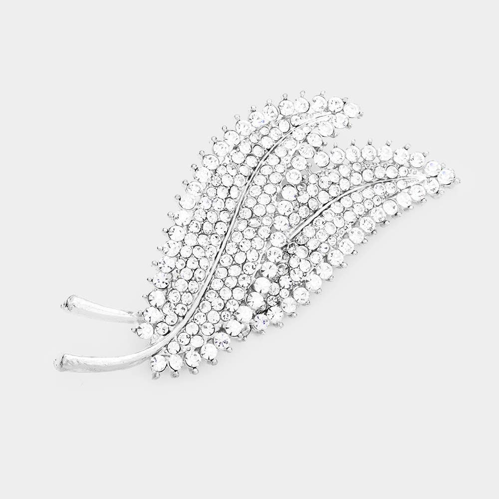 Sensibling Corp. – Großhandel Broschen – Strass-Pavé-Doppelblatt-Brosche2