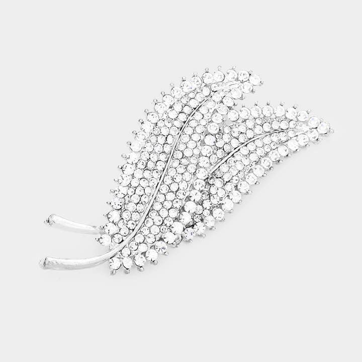 Sensibling Corp. – Großhandel Broschen – Strass-Pavé-Doppelblatt-Brosche2