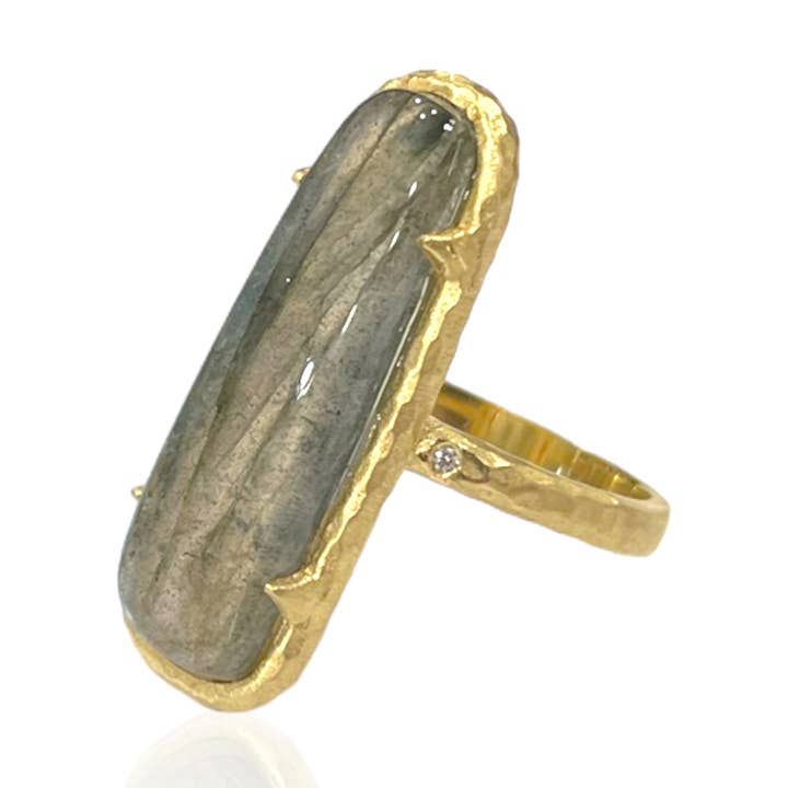 GOLD LABRADORITE BORA RING for wholesale by TAT2 DESIGNS