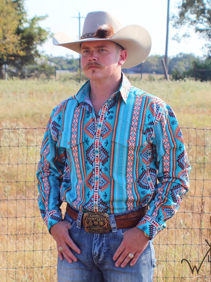Western Wits - Wholesale Button Down Shirt - Men's - *ADULT* The Stagecoach Button Up