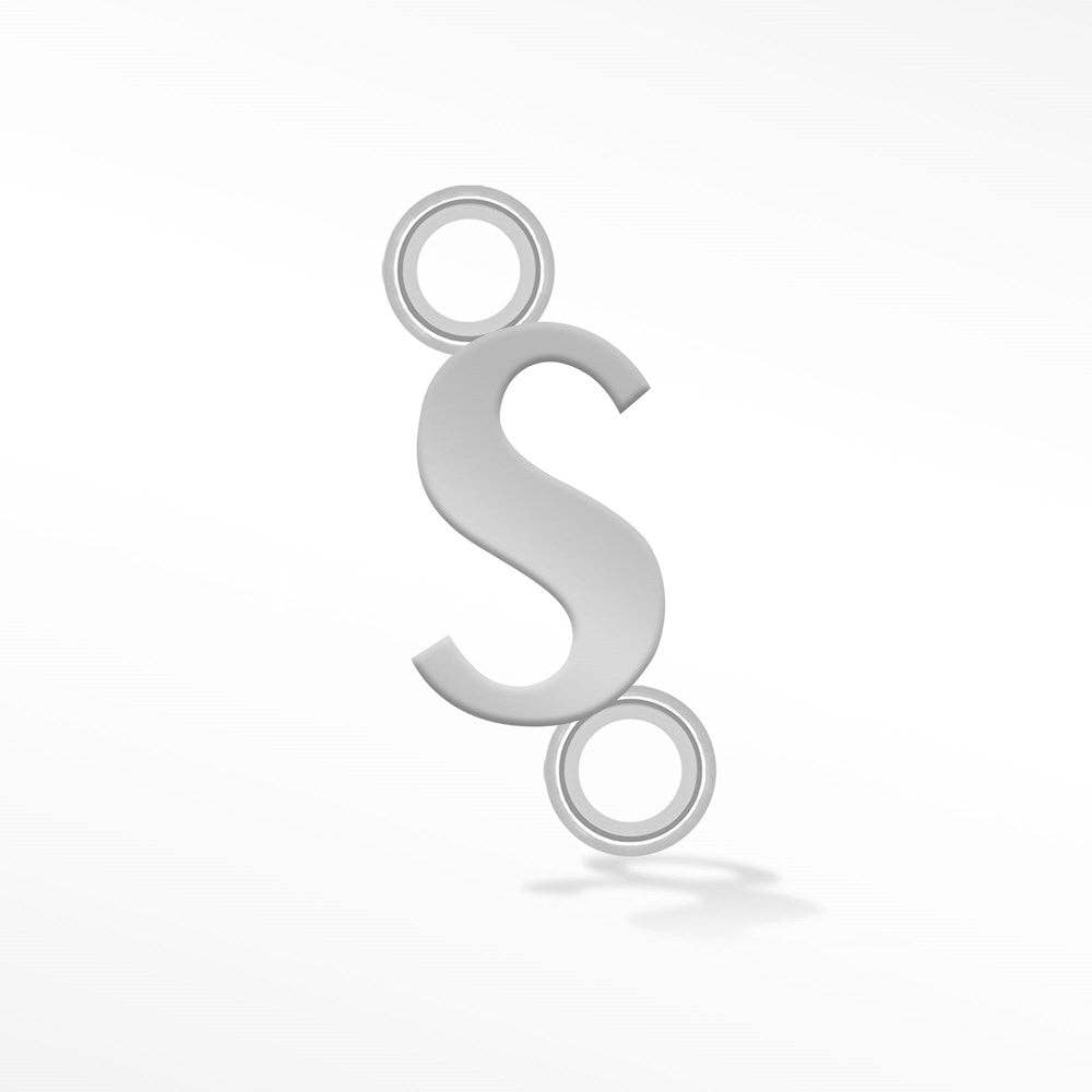 Nina Wynn Pro Shop - Wholesale Individual Charm/Pendant - Wholesale Initial 5mm Sideways Silver Connectors for Permanent Jewelry20