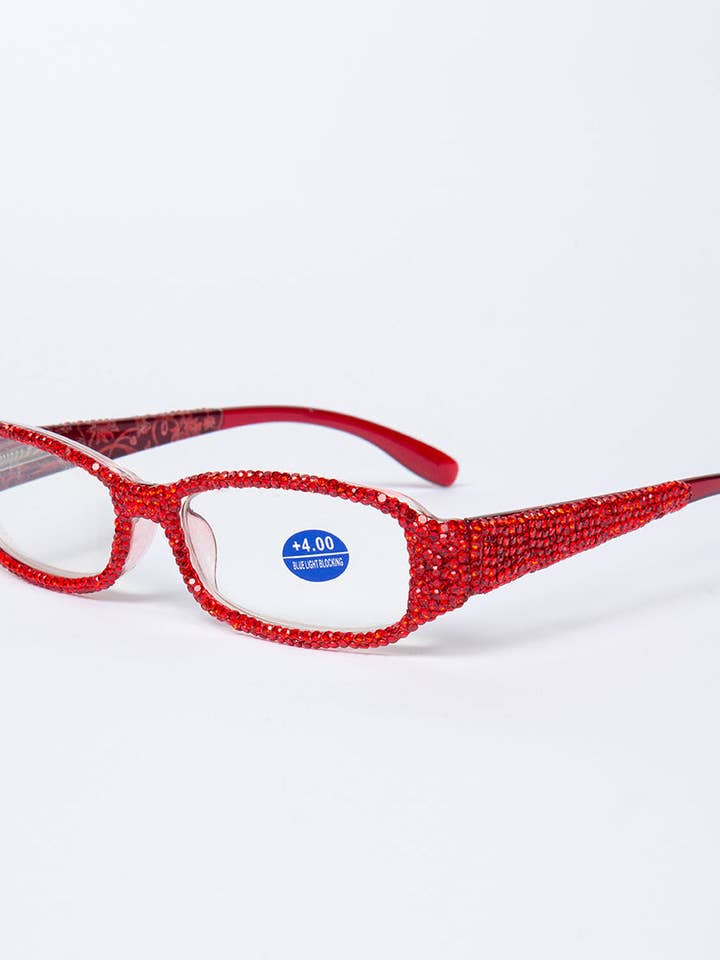 Handgemaakte Rechthoekige Lezer met Strass G0539-Rood voor wholesale door Ole