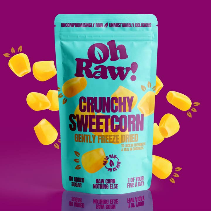 12 X Sweetcorn Snacks – Crunchy & Freeze Dried for wholesale by Oh Raw! Freeze Dried Fruit & Veggies