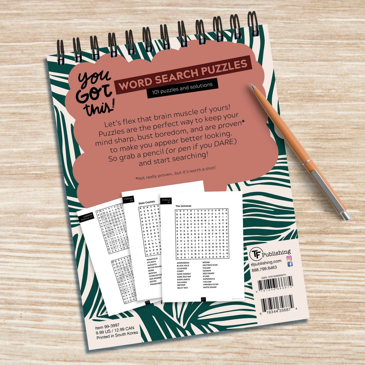 TF Publishing - Paper Goods - Wholesale Puzzle - Adult - You Got This Word Search Book Spiral Puzzle Pad3