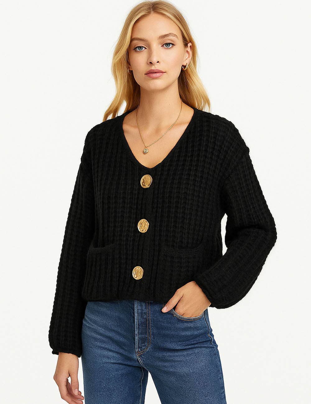 Sweetkama - Vente Cardigan – femme - Cardigan épais uni tendance pour femmes SKT46376