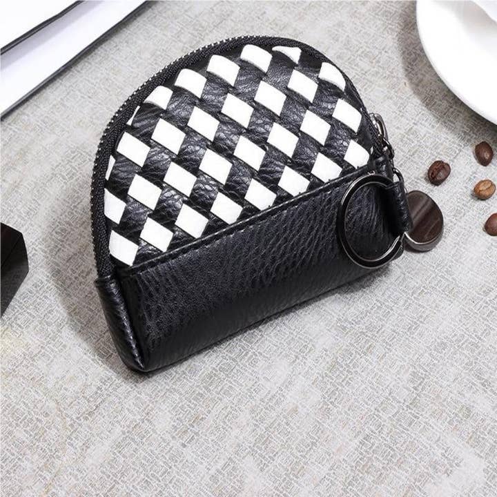 Borsa Piccola con Cerniera in Pelle PU Intrecciata a Mano Semplicità per la vendita all'ingrosso da parte di Sheer Trend