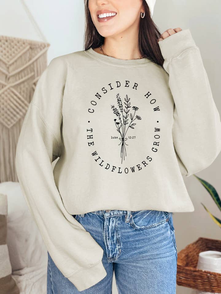 Camisola Wildflower com gola redonda por atacado de Desert Raine