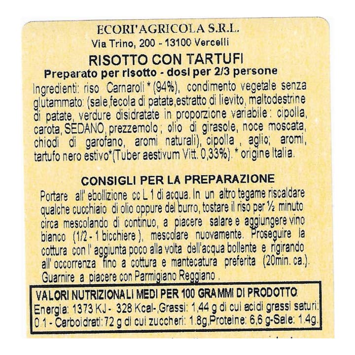 ECORI' AGRICOLA SRL – wholesale Rice – Risottino 300 g with Truffles with Classic Carnaroli Rice1