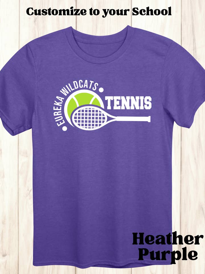 Tennis Custom Team, Town, Mascot T-Shirt for wholesale by TRN Custom