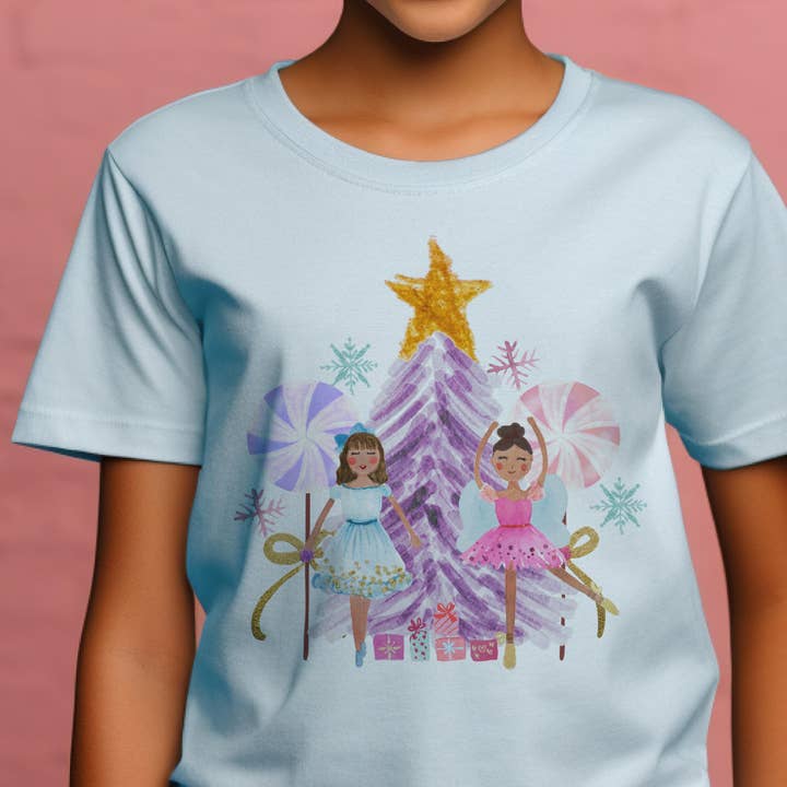 Par.tees by Party On! - Wholesale Screen Printed T-Shirt - Kids - Kids Christmas ballerina Youth Nutcracker Graphic Tee