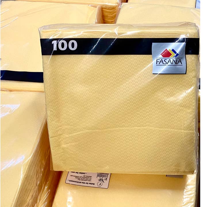 FASANA napkins yellow 33x33 cm 1-ply for wholesale by Salzmann Restwaren GmbH