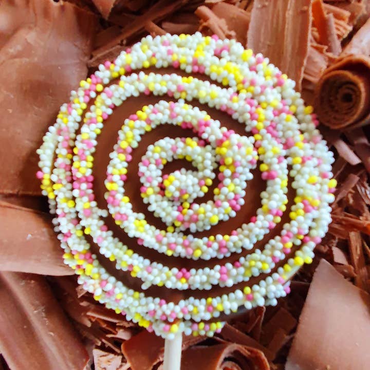 Cwtsh Chocolate - Vendita all'ingrosso Dolci ricoperti di cioccolato - Lecca lecca di cioccolato a spirale0