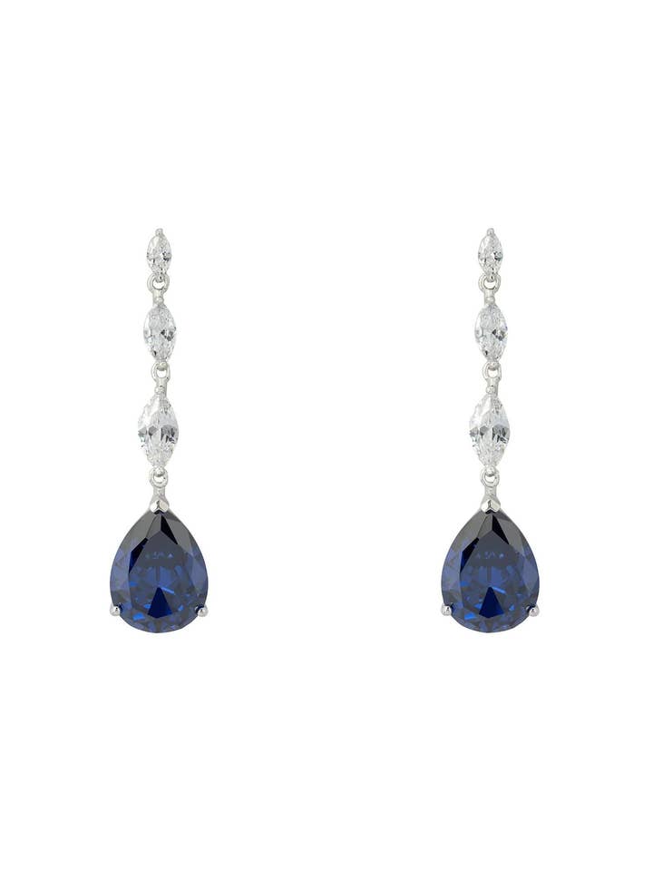 Zara Teardrop Tanzanite Gemstone Earrings Silver for wholesale by Latelita