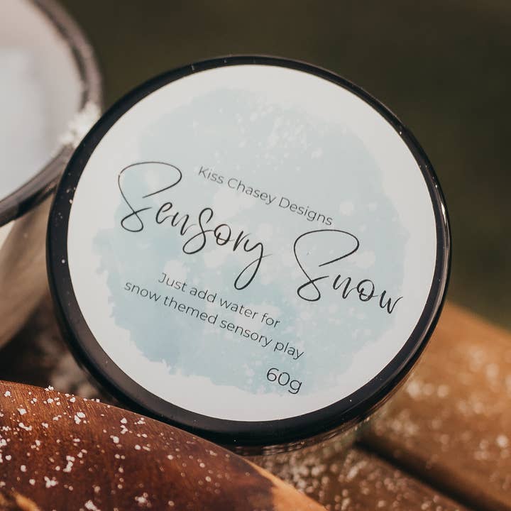 Sensory Snow for wholesale by Kiss Chasey Designs